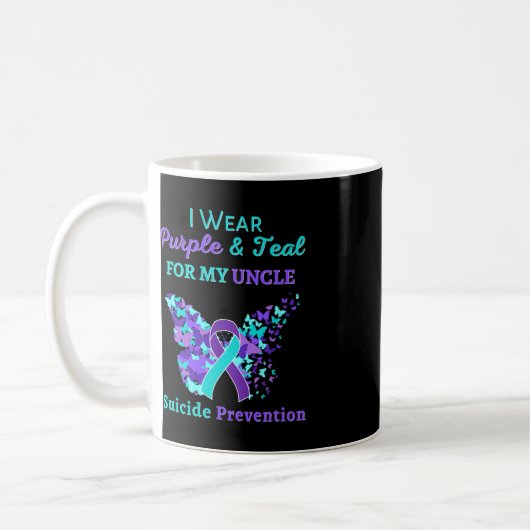 Mug I Wear Purple and Teal for My Uncle Suicide Preven (Gauche)