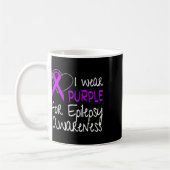 Mug I Wear Purple For Epilepsy Awareness Ribbon (Gauche)