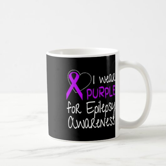 Mug I Wear Purple For Epilepsy Awareness Ribbon (Droite)