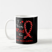 Mug I Wear Red For Heart Disease Awareness  (Gauche)