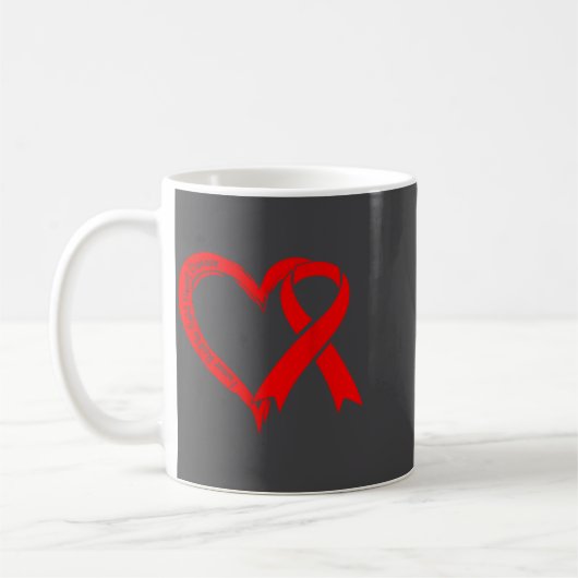 Mug I Wear Red To Fight Heart Disease Awareness Heart  (Gauche)