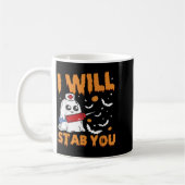 Mug I Will Stab You Ghost Nurse Retro Funny Halloween (Gauche)