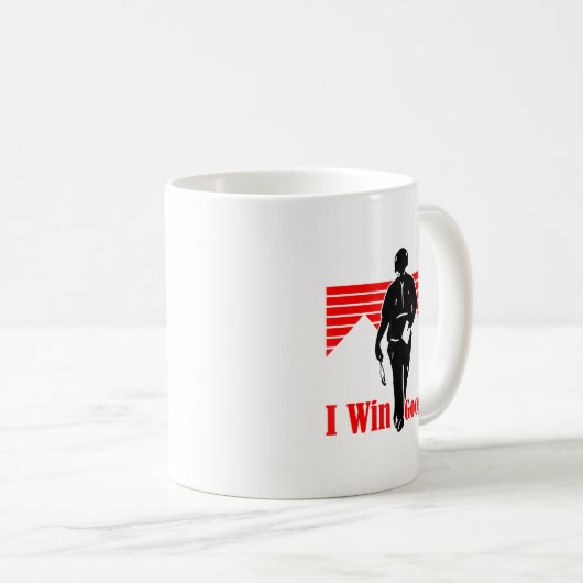 Mug I Win Google Me Motivational Retro Silhouette Shir (Devant droit)