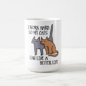Mug I work hard so my cats can live a better life (Centre)