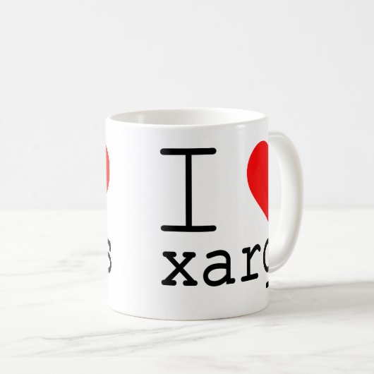 Mug I ❤️ xargs (Devant droit)