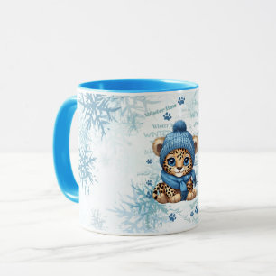 Mug IA générée Cute Leopard Hiver