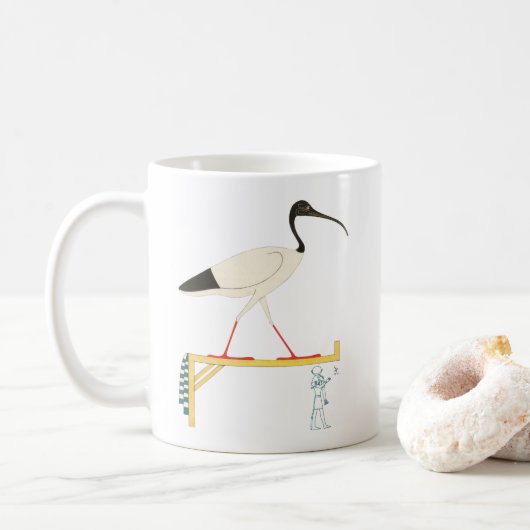 Mug Ibis Illustration & Thoth Hiéroglyphique (Avec donut)
