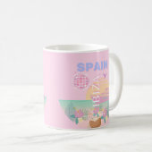Mug Ibiza, Espagne, Art de voyage, Art Prépa, Rose (Devant droit)