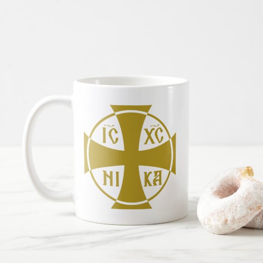 Mug IC XC NIKA Christogram Jésus Christ conquiert (Avec donut)