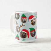 Mug Ice Blue Silly Christmas Casquette Chien Photo Col (Devant gauche)