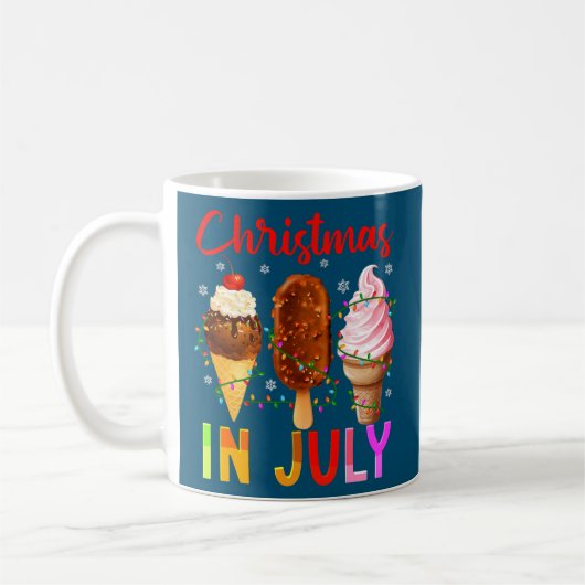 Mug Ice Cream Christmas In July Summer Vacation Kids  (Gauche)