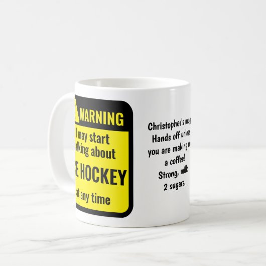 Mug Ice Hockey Funny Personalized (Devant gauche)