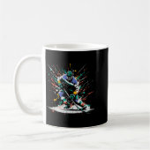 Mug Ice Hockey Player Paint Splatter Art Srts Men Boys (Gauche)