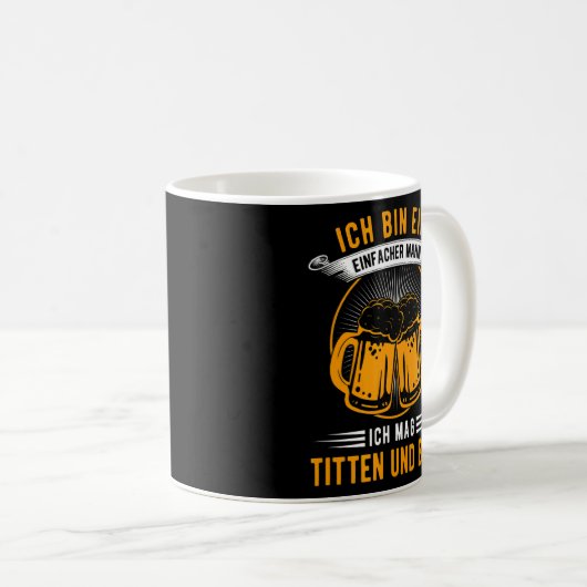 Mug Ich Bin Ein Einfach Mann Ich Mag Titten & Bier Sau (Devant droit)