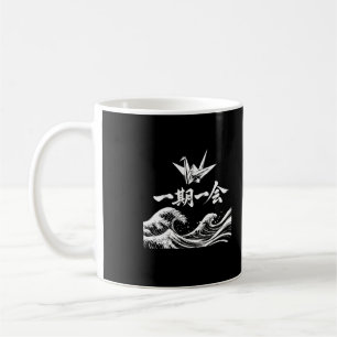 Mug Ichigo Ichie Grue en origami Vague Kanji