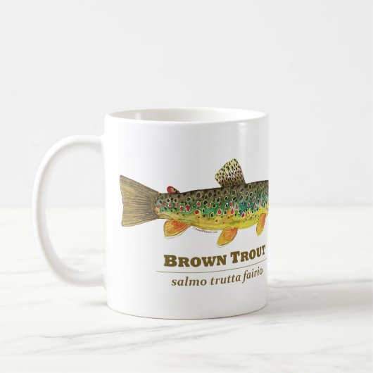 Mug Ichthyologie latine de la truite Brown (Gauche)