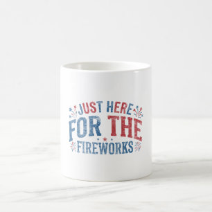 Mug Ici juste pour les feux d'artifice Rétro Patriotiq