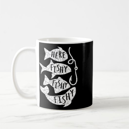 Mug Ici Poisson Poisson Drôle Cadeau Pour Les Amateurs (Gauche)