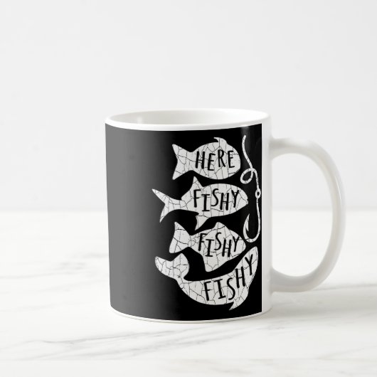 Mug Ici Poisson Poisson Drôle Cadeau Pour Les Amateurs (Droite)