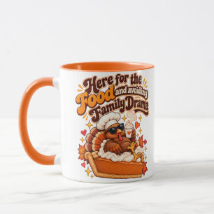 Mug Ici pour la nourriture drôle de Thanksgiving
