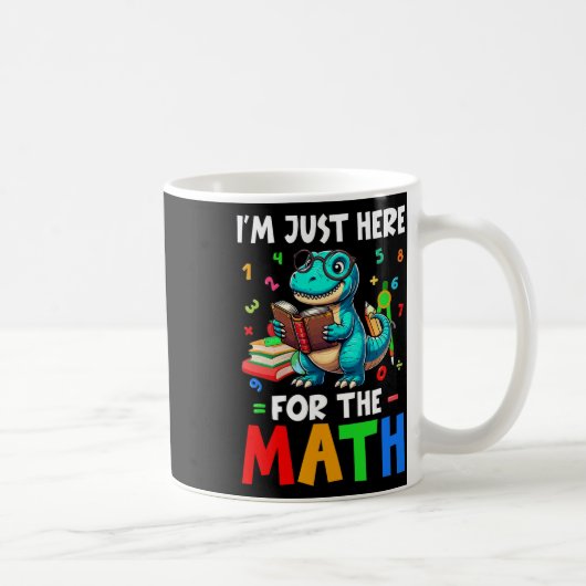 Mug Ici pour les maths T-rex mignon qui compte les nom (Droite)