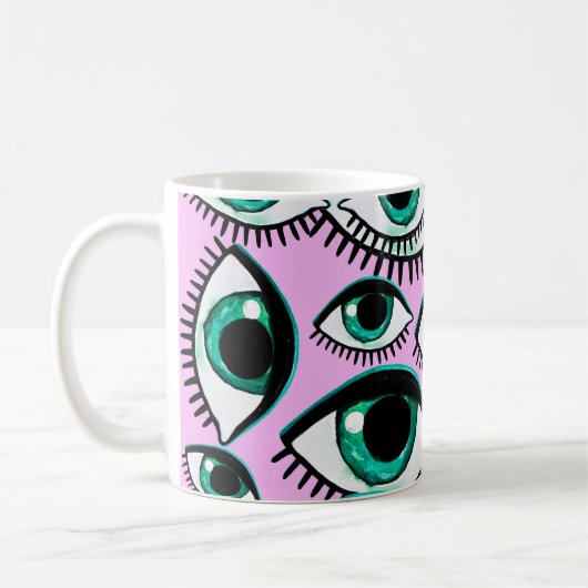 Mug Icône Abstraite des yeux de montagne (Gauche)
