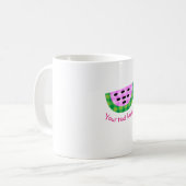 Mug Icône au néon délicieuse de tranche de pastèque de (Devant gauche)
