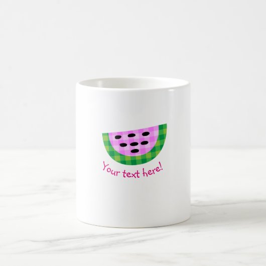 Mug Icône au néon délicieuse de tranche de pastèque de (Centre)