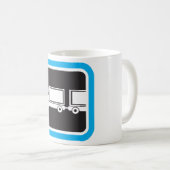 Mug Icône bleue de semi-remorque et remorque (Devant droit)