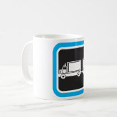 Mug Icône bleue de semi-remorque et remorque (Devant gauche)