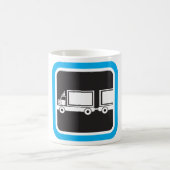 Mug Icône bleue de semi-remorque et remorque (Centre)