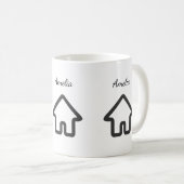 Mug Icône d'architecture de maison de biens immobilier (Devant droit)