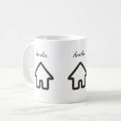 Mug Icône d'architecture de maison de biens immobilier (Devant gauche)