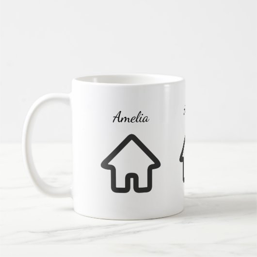 Mug Icône d'architecture de maison de biens immobilier (Gauche)