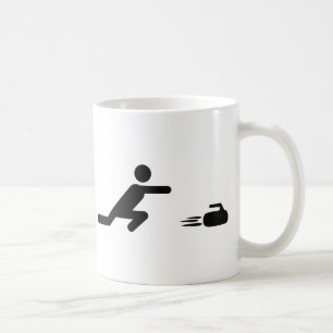 Mug icône de curling noir