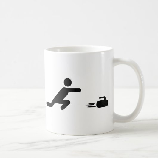 Mug icône de curling noir (Droite)