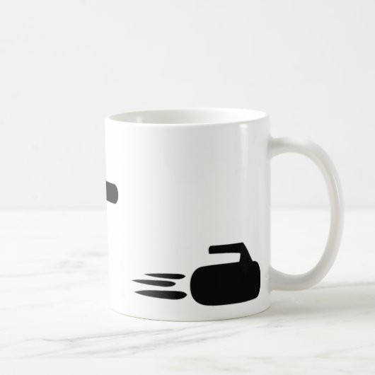 Mug icône de curling noir (Droite)