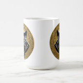 Mug Icône de la Panthère noire avec fond géométrique d (Centre)