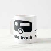 Mug Icône de remorque de déchets blancs - terrain de (Devant gauche)