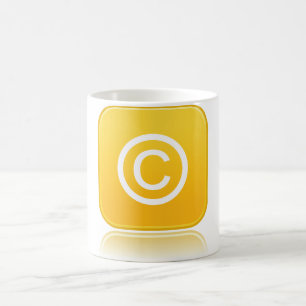 Mug Icône de symbole de droit d'auteur jaune