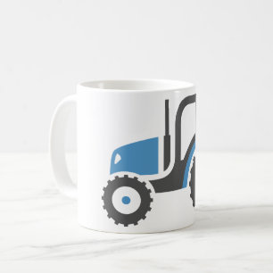 Mug Icône de tracteur agricole bleu et gris