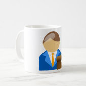 Mug Icône d'homme d'affaires professionnel avec mallet (Devant gauche)