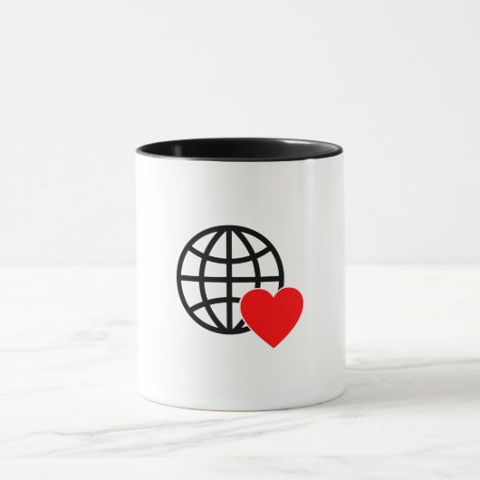 Mug Icône du Globe de l'Amour Mondial | Conception de  (Centre)