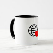 Mug Icône du Globe de l'Amour Mondial | Conception de  (Devant gauche)
