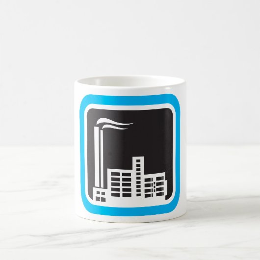 Mug Icône d'usine industrielle avec cheminées