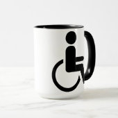 Mug Icône handicaped par fauteuil roulant (Devant droit)