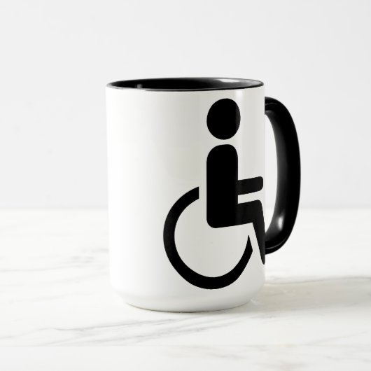 Mug Icône handicaped par fauteuil roulant (Devant droit)
