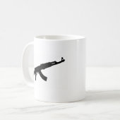 Mug icône noire de l'ak 47 d'arme à feu (Devant gauche)