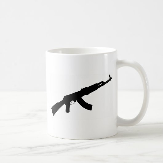 Mug icône noire de l'ak 47 d'arme à feu (Droite)