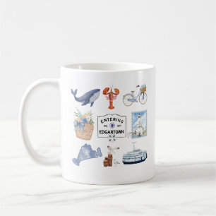 Mug Icônes d'aquarelle de l'île de vignoble Marthas